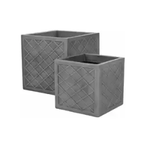 Image of Sankey Lazio 38cm Square Planter Pewter - GN698