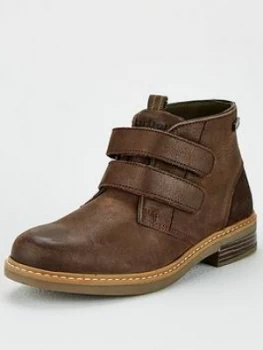 Image of Barbour Boys Bellingham Strap Leather Ankle Boots - Brown