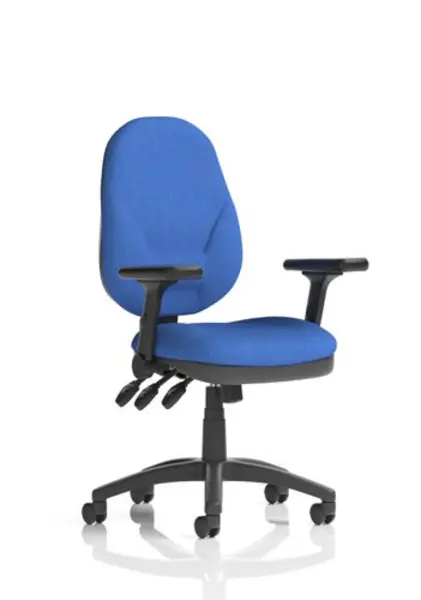 Image of Eclipse Eclipse Plus XL Lever Task Operator Chair Blue With Height Adjustable And Folding Arms DE04BLFD