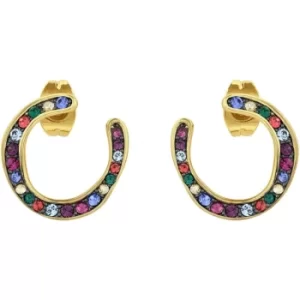 Image of Ladies Adore Base metal Signature Organic Circle Hoop Earrings
