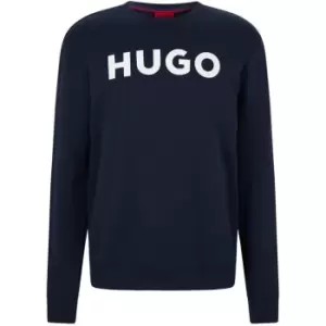 Image of Hugo Dem Logo Crew Sweatshirt - Blue