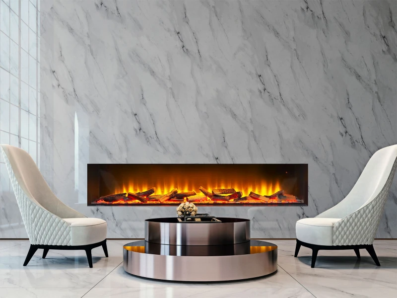 Image of Acantha Fires & Fireplaces Acantha Aspire 150 Fully Inset Media Wall Electric Fire in Black Unisex