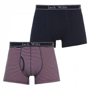 Image of Jack Wills Chetwood 2 Pack Fine Stripe Boxers Set - Pink/Navy