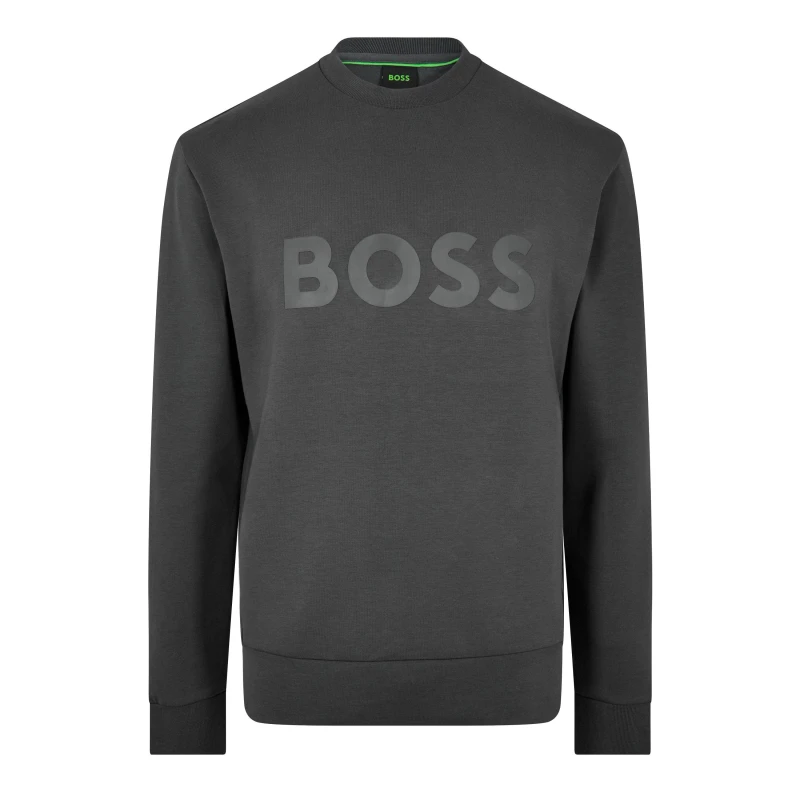 Image of Boss Stretch Cotton Logo Sweatshirt - Grey Grey S