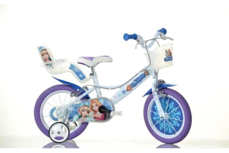 Image of Dino Bikes Snow Queen Kids 16" Wheel Bike - White/Blue White