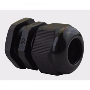 Image of Zexum M20 IP68 Nylon Cable Gland with Locknut - Black