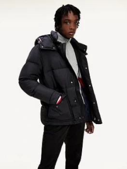 Image of Tommy Hilfiger Down Fill Hooded Padded Jacket - Black