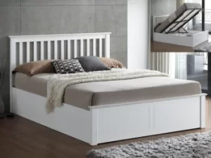 Image of Bedmaster Malmo 5ft King Size White Wooden Ottoman Bed Frame