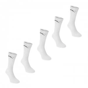 Image of Slazenger 5 Pack Crew Socks Junior - White