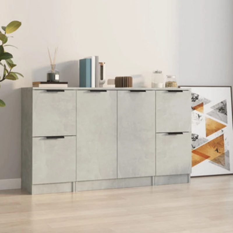 Image of VIDAXL Sideboards 3 pcs Concrete Grey Engineered Wood Vidaxl 8720287123071
