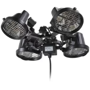 Image of Patio Heater 1800W Parasol 4 Lamp Outdoor Fitting - Black - Litecraft