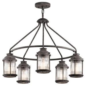 Image of 5 Light Outdoor Chandelier Pendant Lighting Zinc IP44, E27