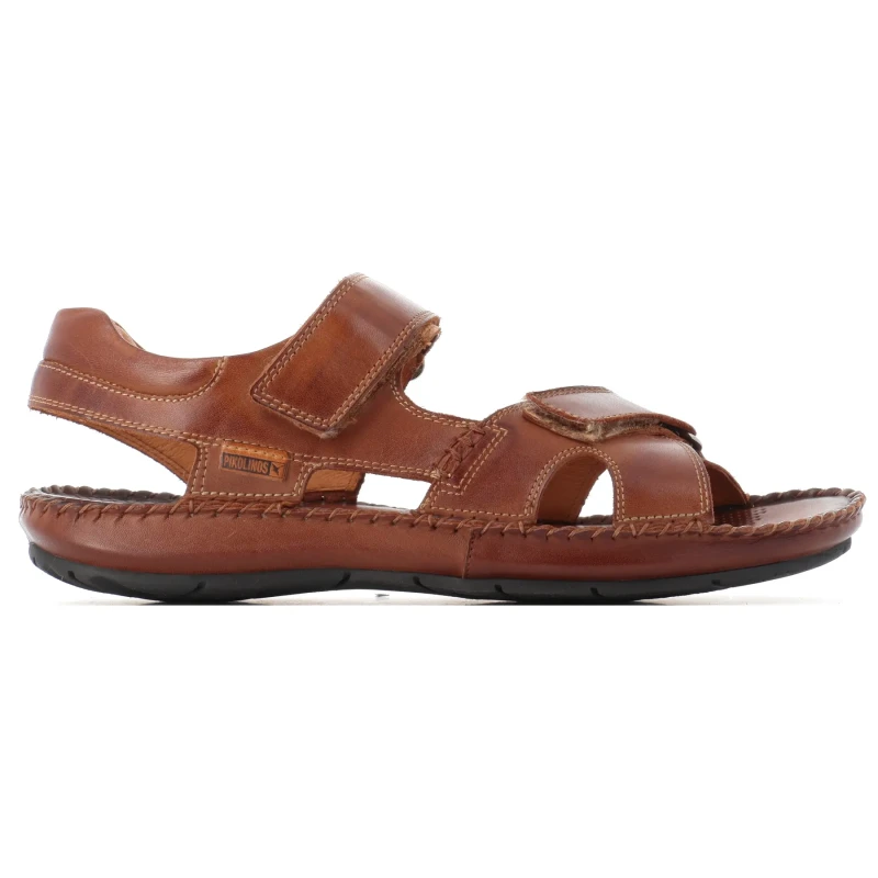 Image of Pikolinos Tarifa 06J Leather Mens Hook and loop Sandals - Cuero - Size:UK 8