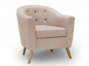 Image of LPD Hudson Beige Linen Upholstered Fabric Tub Chair