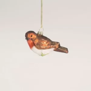 Image of Robin Perching on a Branch Shaped Bauble