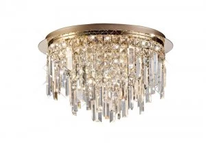 Image of Flush Ceiling Round 6 Light G9 Rose Gold, Crystal