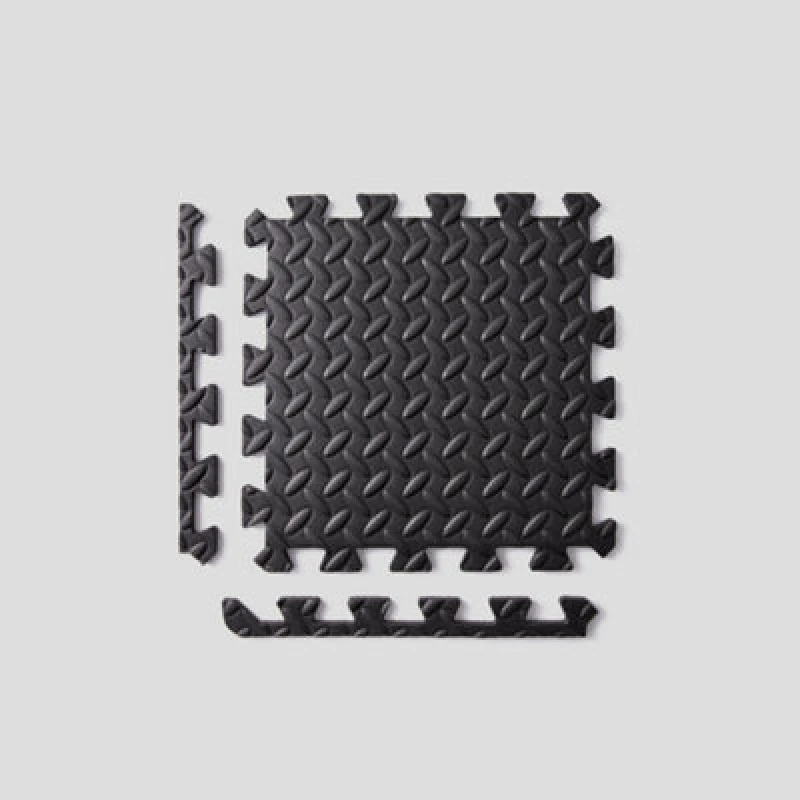 Image of Phoenix Fitness Black Floor Tiles Mat For Home Gym Flooring