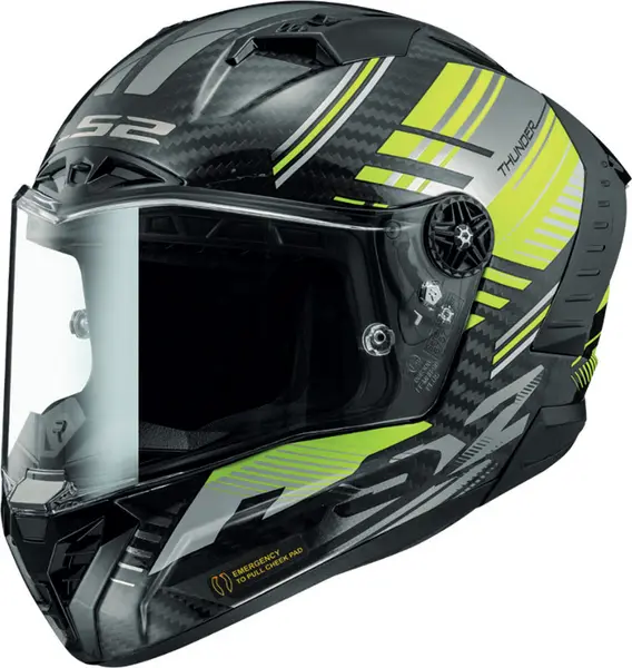 Image of LS2 FF805 Thunder C Volt Gl.Black H-V Yellow 06 Full Face Helmet Size M