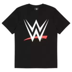 Image of WWE Womens/Ladies Logo Boyfriend T-Shirt (L) (Black)