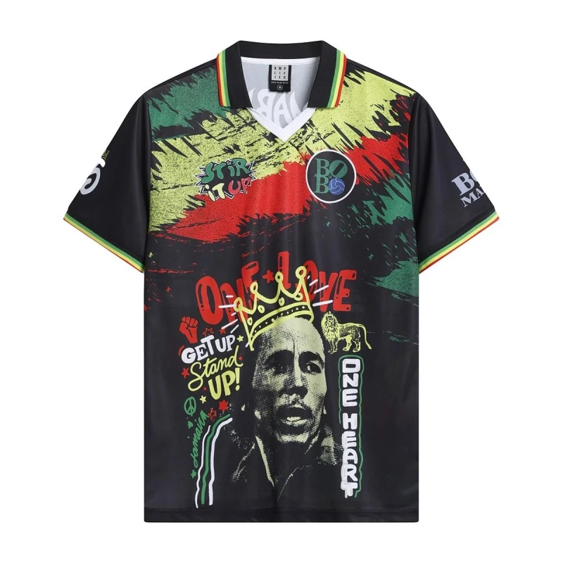 Image of Amplified Amplified Men One Love Bob Marley Jersey Size: Small Multi S Male 5063806078524