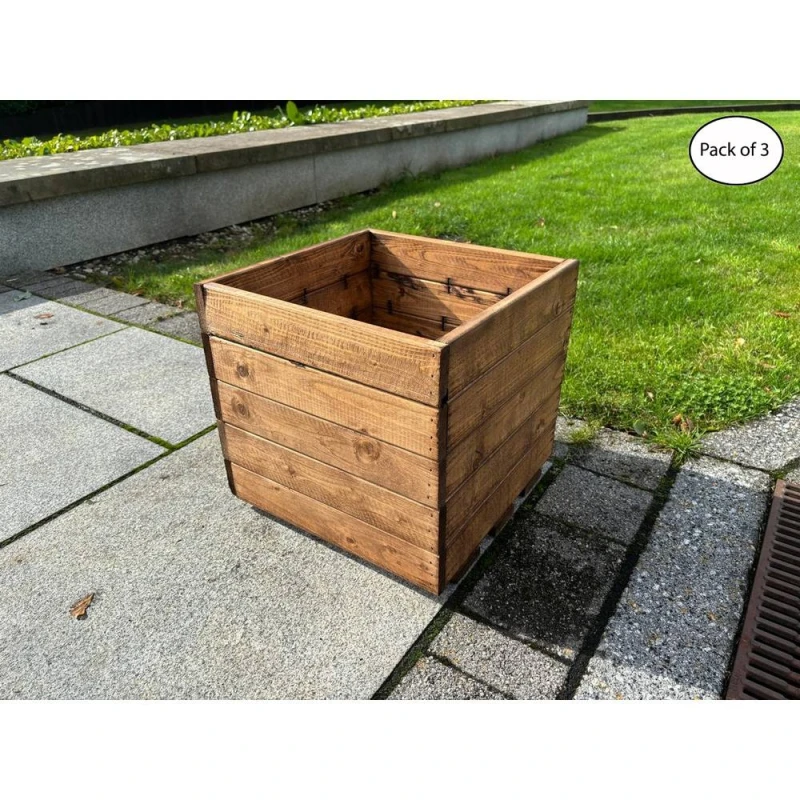 Image of Charles Taylor Multi Pack of 3 - Large Open Berwick Planter - L39 x W39 x H38cm in Light Brown Light Brown Unisex
