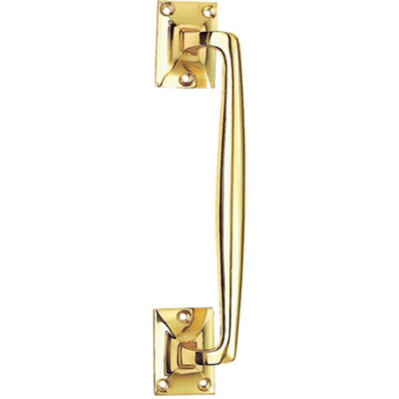 Image of Loops One Piece Door Pull Handle 250mm Length 54mm Projection Polished Brass Metallics unisex