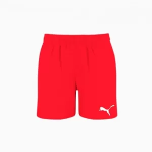 Image of PUMA Swim Mens Mid Shorts, Red, size Medium, Clothing