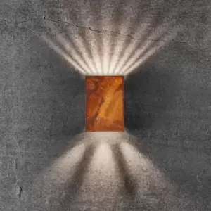 Image of Fold Indoor Outdoor Patio Terrace Bathroom Wall Light in Corten (Diam) 10.6cm