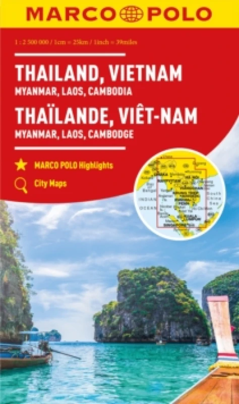 Image of Thailand, Vietnam, Laos, Cambodia Marco Polo Map Sheet map, folded