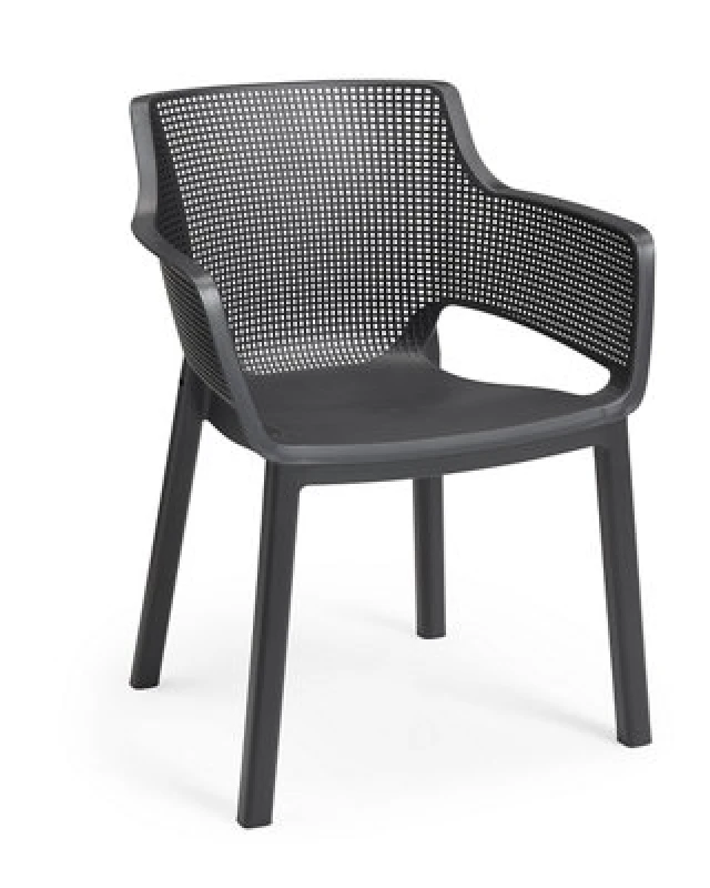 Image of LES TENDANCES Keter Elisa Chairs - 6 Pack Graphite ELISAGRAPHX6