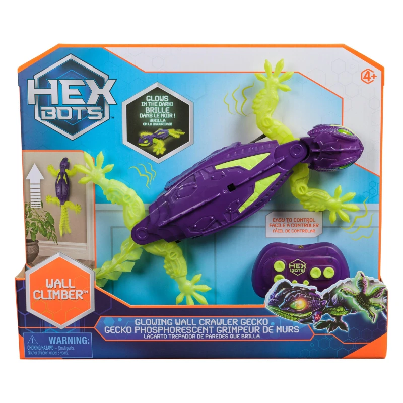Image of Hexbots HEX BOTS Glowing Wall Crawler Gecko Plastic Toys One Size Multi 70568999000