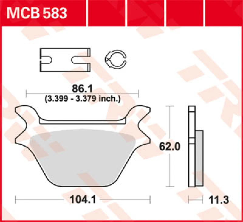 Image of TRW Organic Allround MCB583 Brake pad set Brake Pad Set, disc brake (402)