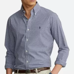 Image of Polo Ralph Lauren Gingham Poplin Cotton-Blend Shirt - S
