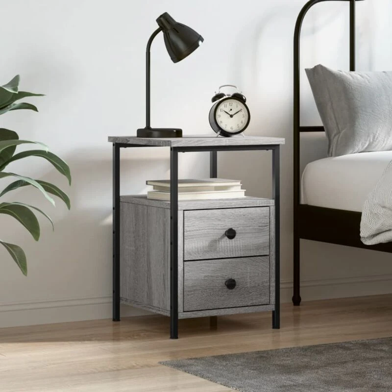 Image of VIDAXL Bedside Cabinet Grey Sonoma 34x35.5x50cm Engineered Wood Vidaxl 8720845939786
