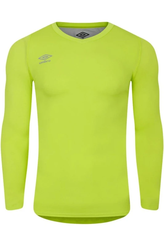 Image of Umbro Umbro Men Elite V Neck Base Layer Top in Lime Size: Medium Lime M Male 5063652074596