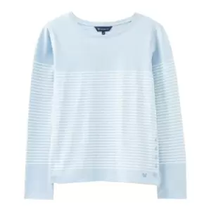 Image of Crew Clothing Womens Cassandra Long Sleeve Slub Breton Blue/White 14