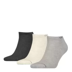 Image of Calvin Klein Sneaker Socks 3 Pack Mens - Grey