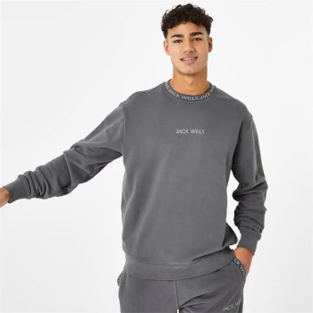 Image of Jack Wills Jacquard Crew Sweatshirt - Slate