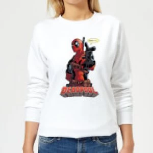 Image of Marvel Deadpool Hey You Womens Sweatshirt - White - M