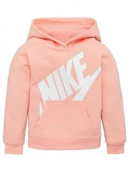 Image of Nike Sportswear Younger Girls Futura Overhead Hoodie - Coral