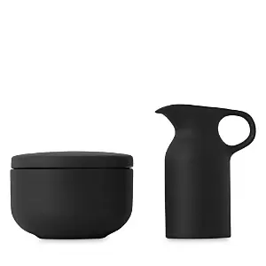 Image of Royal Doulton Olio Black Sugar and Creamer Set