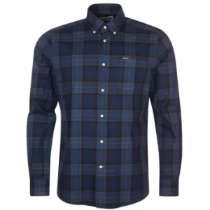 Image of Barbour Mens Wetherham Tailored Shirt Midnight Tartan Medium