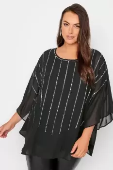 Image of Diamante Stripe Cape Top