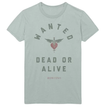 Image of Bon Jovi - Wanted Unisex Medium T-Shirt - Green