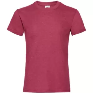 Image of Fruit Of The Loom Girls Childrens Valueweight Short Sleeve T-Shirt (3-4) (Vintage Heather Red)