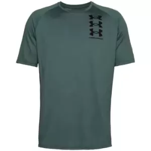 Image of Under Armour Triple Logo T Shirt Mens - Blue