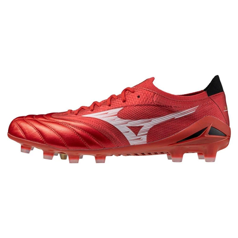 Image of Mizuno Morelia Neo IV Elite Adults Firm Ground Football Boots Red/White/Black male 10 (45)