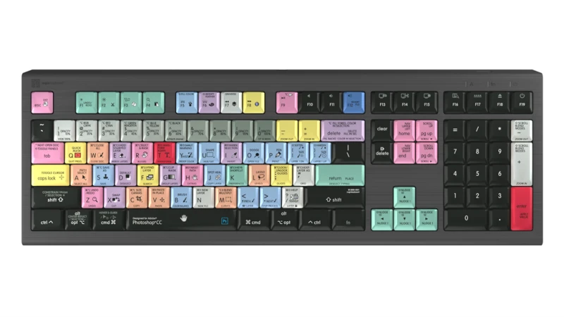 Image of Logickeyboard LKB-PHOTOCC-A2M-UK keyboard Gaming USB QWERTY English Bl