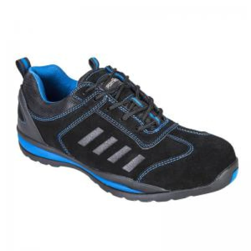 Image of Portwest Steelite Lusum S1P HRO Safety Trainers FW34BLU37 Colour: Black / Blue