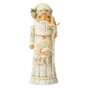 Image of White Woodland Santa Nutcracker Figurine